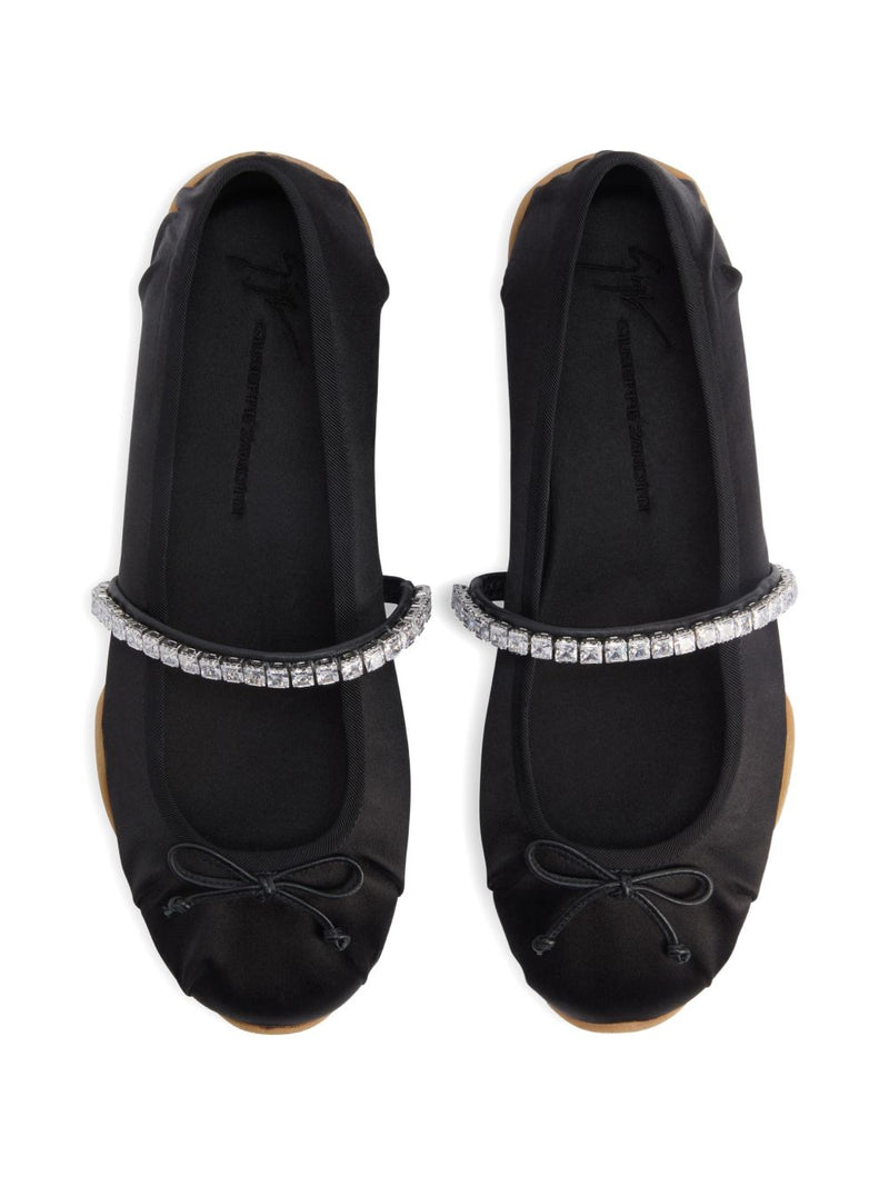Giuseppe Zanotti Giuseppe Zanotti Silk Satin Rhinestone Flat Shoes