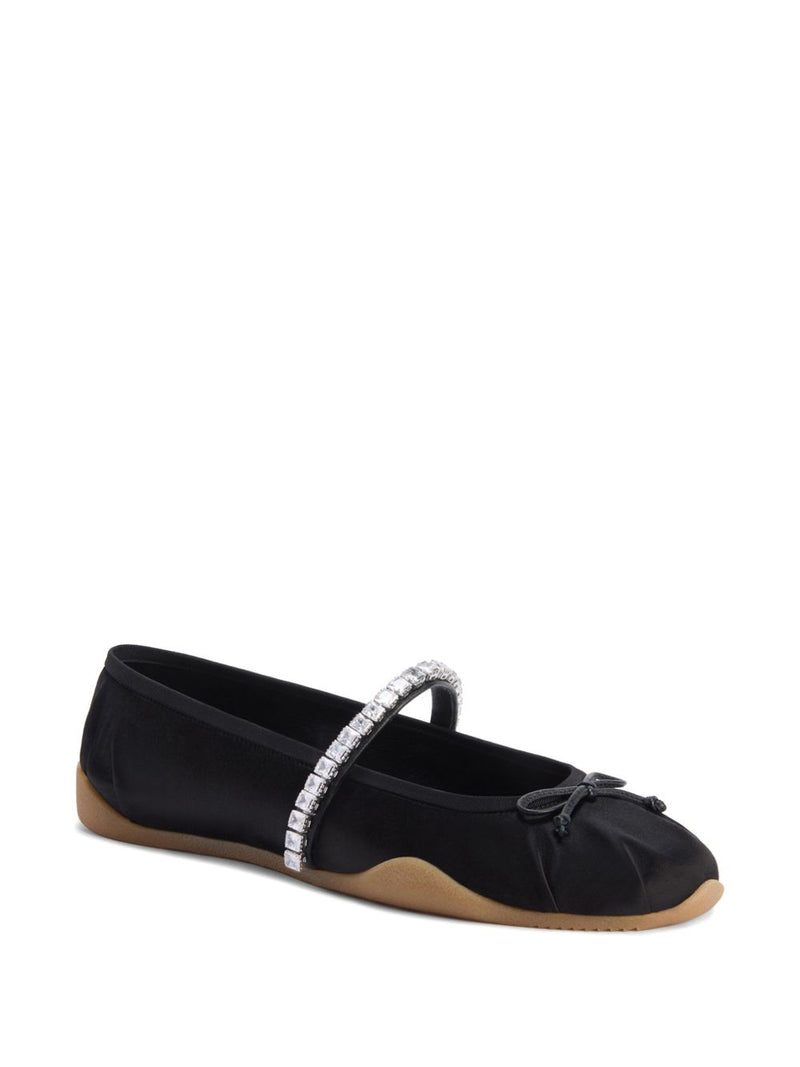 Giuseppe Zanotti Giuseppe Zanotti Silk Satin Rhinestone Flat Shoes