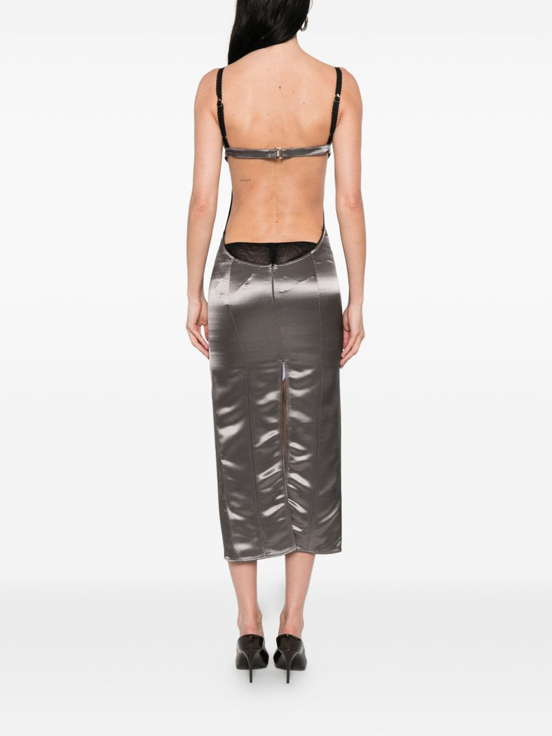 THE ATTICO FAshION Satin midi dress | Urbalenti™ NYC
