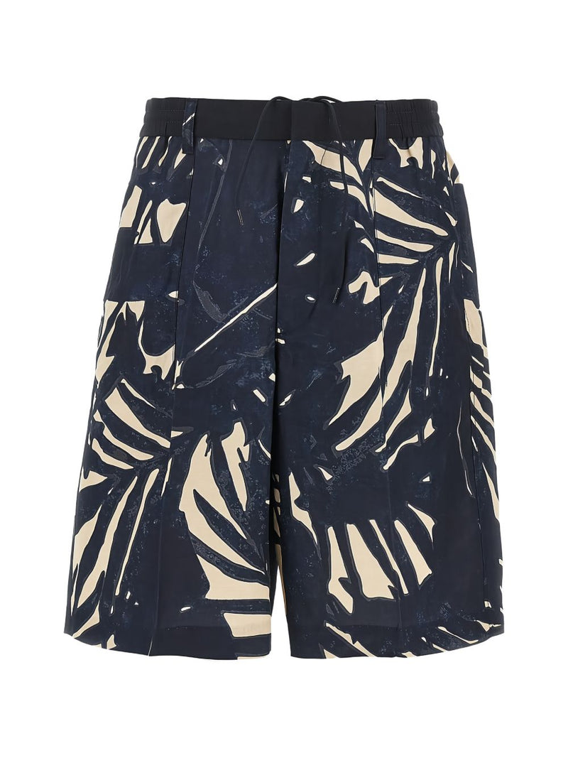 Emporio Armani Printed linen blend shorts | Urbalenti™ NYC