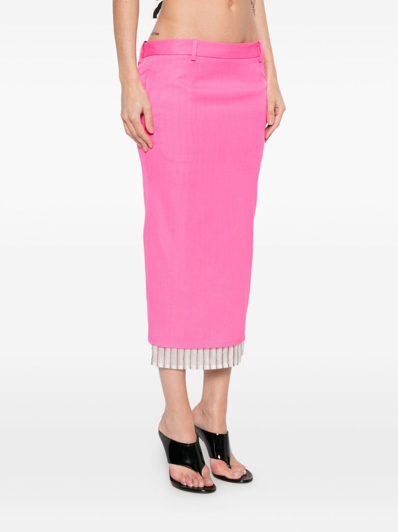 THE ATTICO FAshION Wool midi skirt | Urbalenti™ NYC