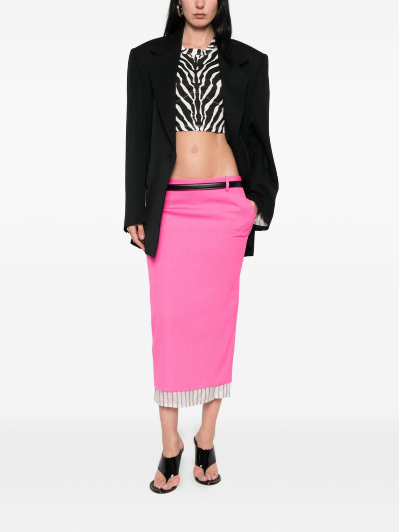 THE ATTICO FAshION Wool midi skirt | Urbalenti™ NYC