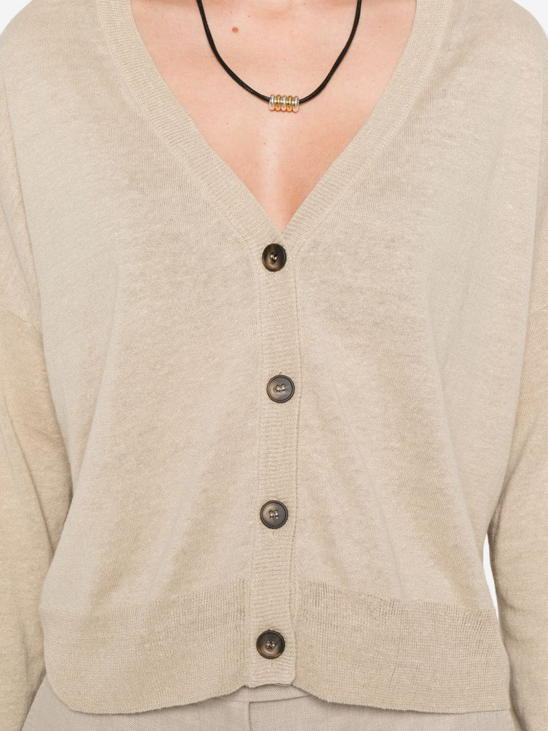 Base Base Linen and cotton blend cardigan