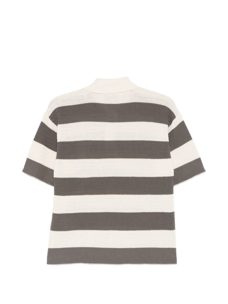Ami Paris Ami De Coeur striped polo shirt | Urbalenti™ NYC