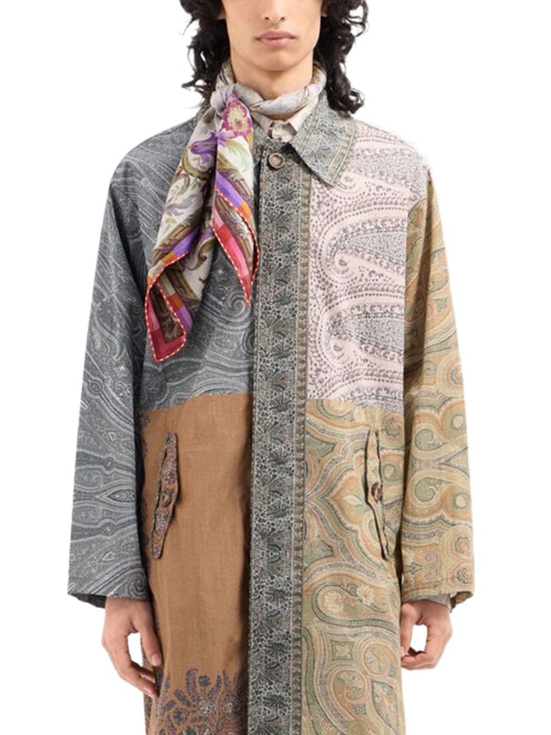 Pierre Louis Mascia Pierre Louis Mascia White, floral print, border detail Printed silk scarf
