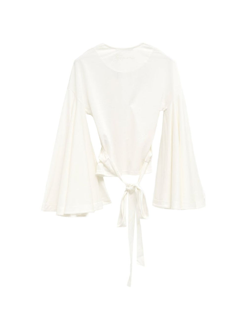 JACQUEMUS V-neck long sleeves La Cache Coeur Ventadou top | Urbalenti™ NYC