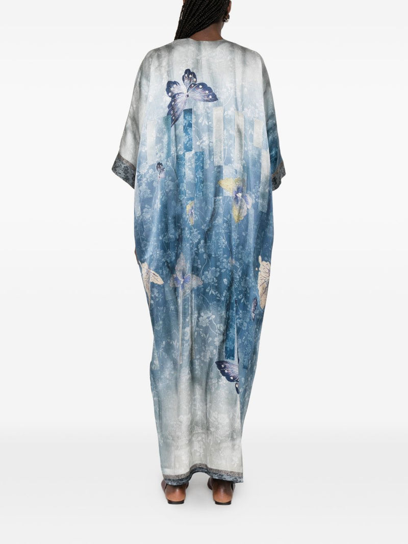 Pierre Louis Mascia Pierre Louis Mascia V-neck, short sleeves, printed Pritned silk dress