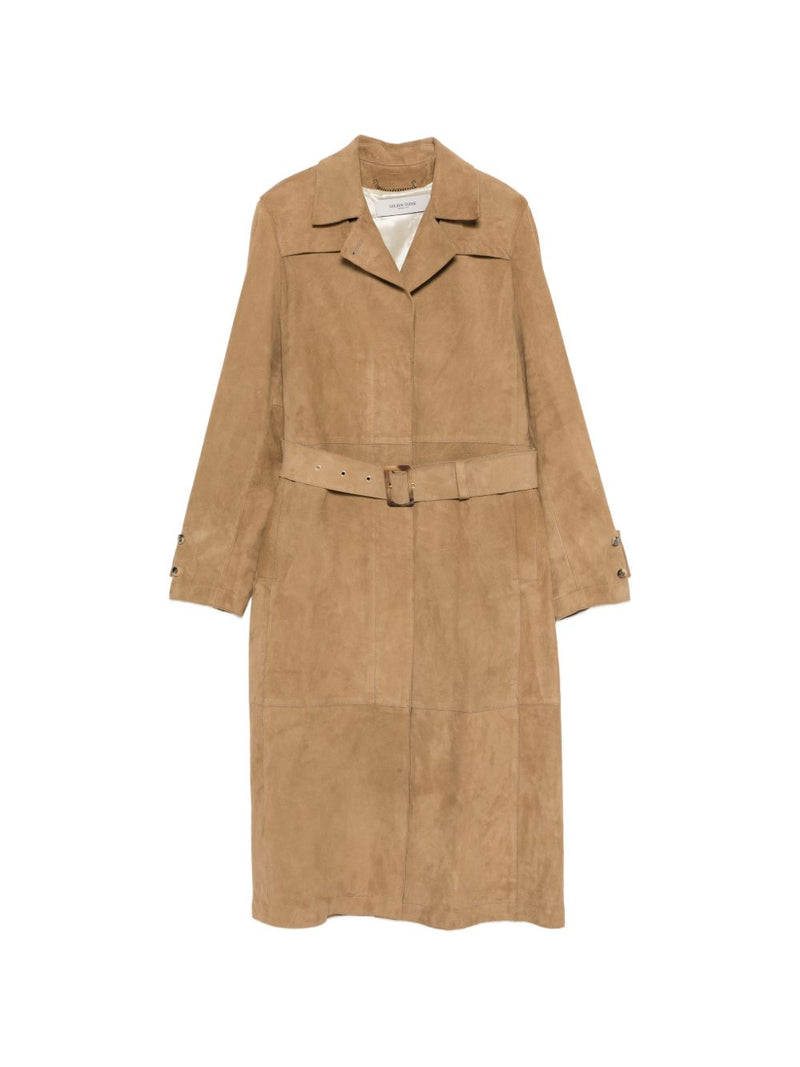Golden Goose Suede leather trench coat | Urbalenti™ NYC