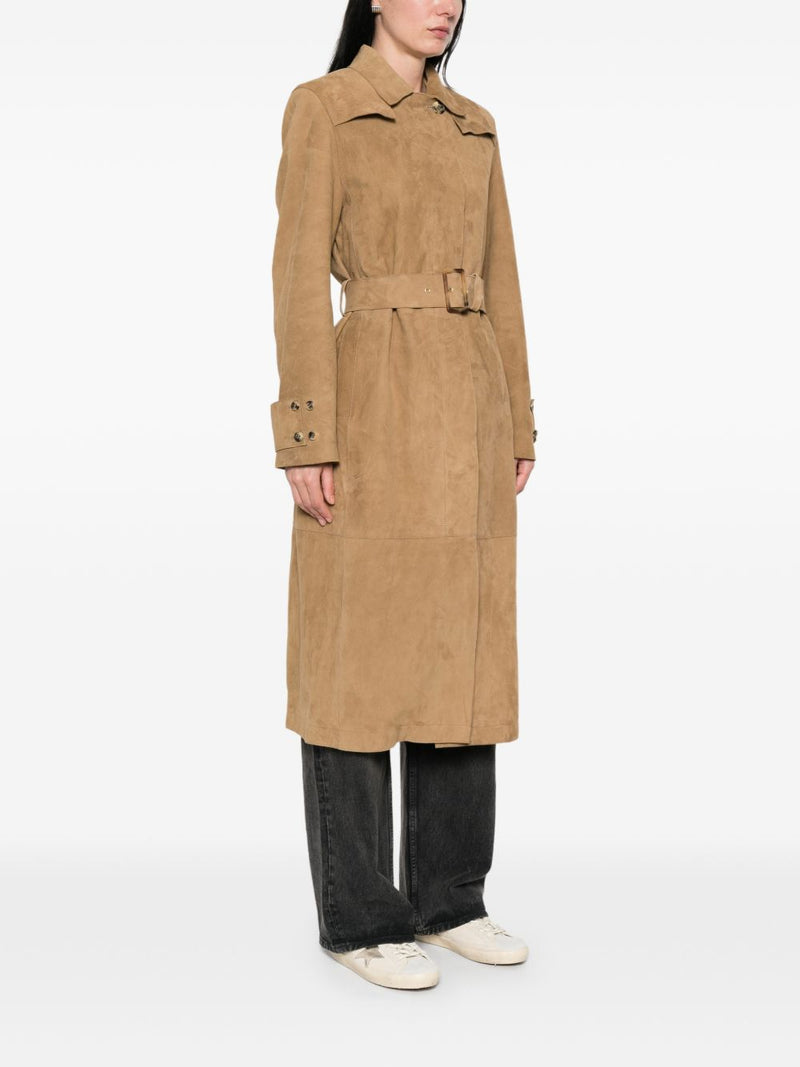Golden Goose Suede leather trench coat | Urbalenti™ NYC