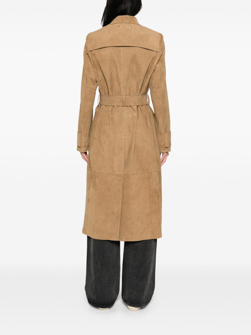 Golden Goose Suede leather trench coat | Urbalenti™ NYC