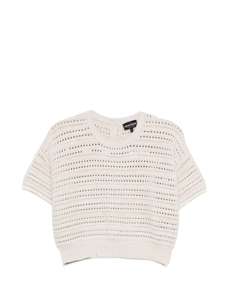 Emporio Armani Cotton open-knit cardigan | Urbalenti™ NYC