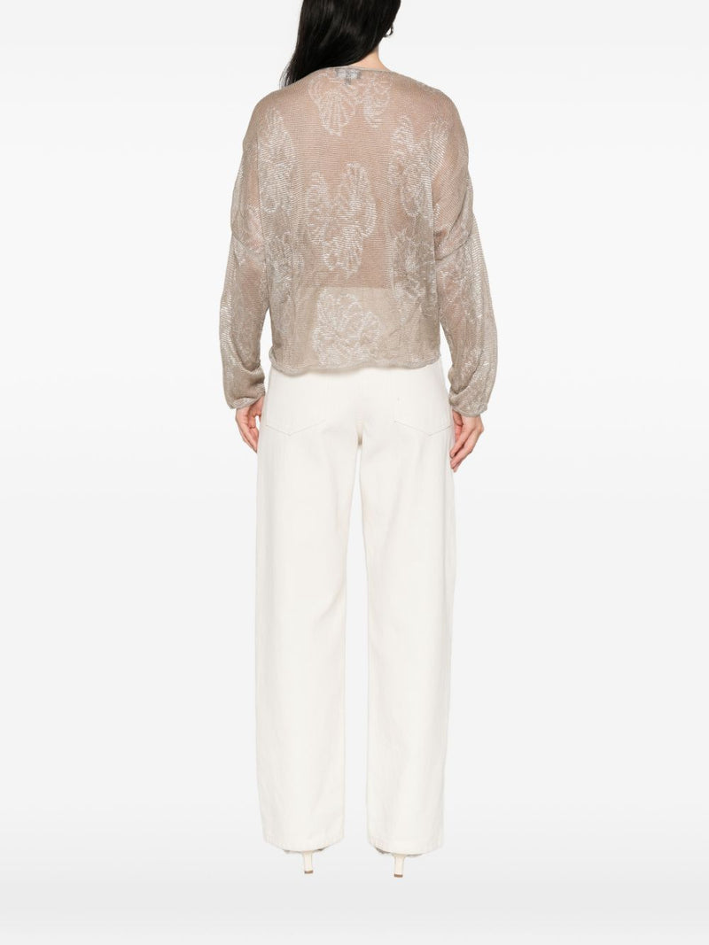 Emporio Armani Embroidered crewneck sweater | Urbalenti™ NYC