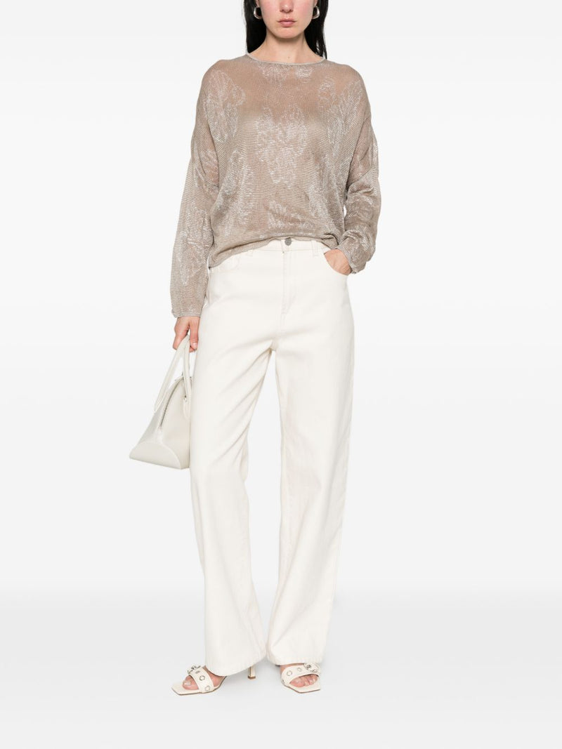 Emporio Armani Embroidered crewneck sweater | Urbalenti™ NYC