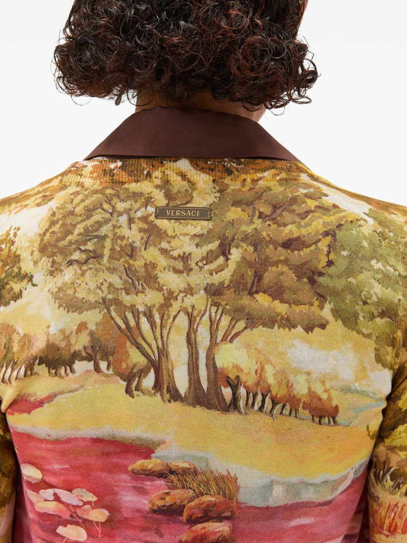 Versace IT Printed silk cardigan | Urbalenti™ NYC