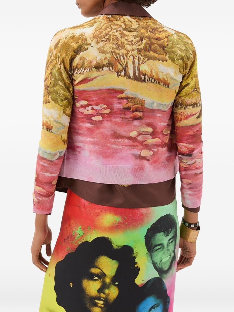 Versace IT Printed silk cardigan | Urbalenti™ NYC