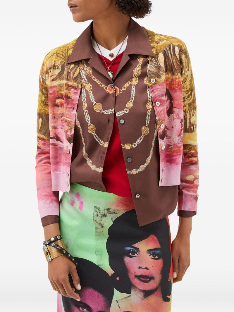 Versace IT Printed silk cardigan | Urbalenti™ NYC