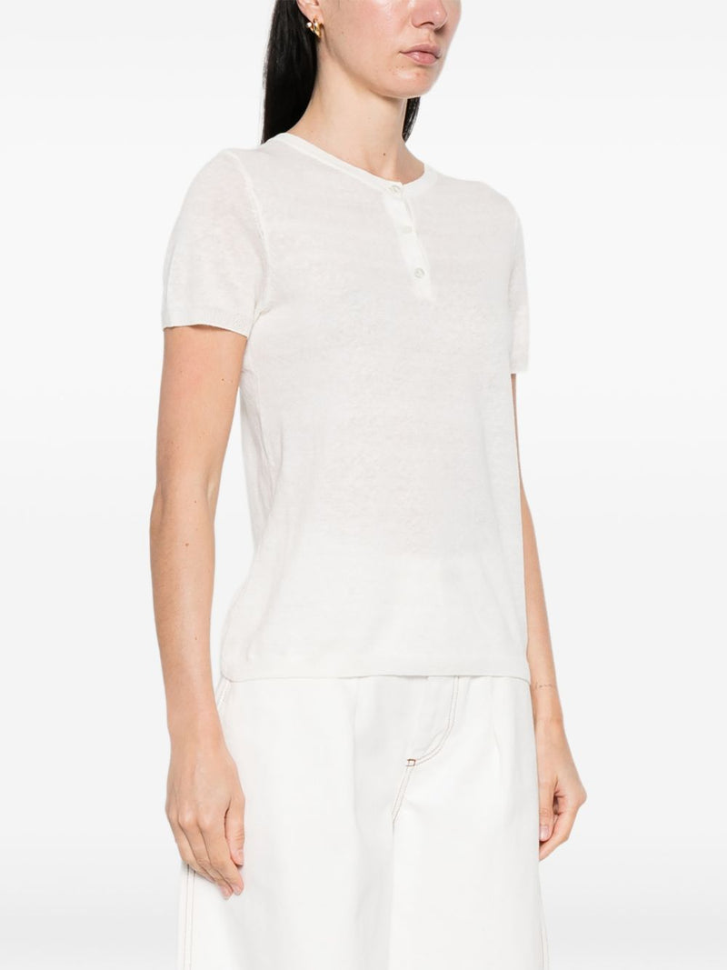 Base Base Linen and cotton blend t-shirt