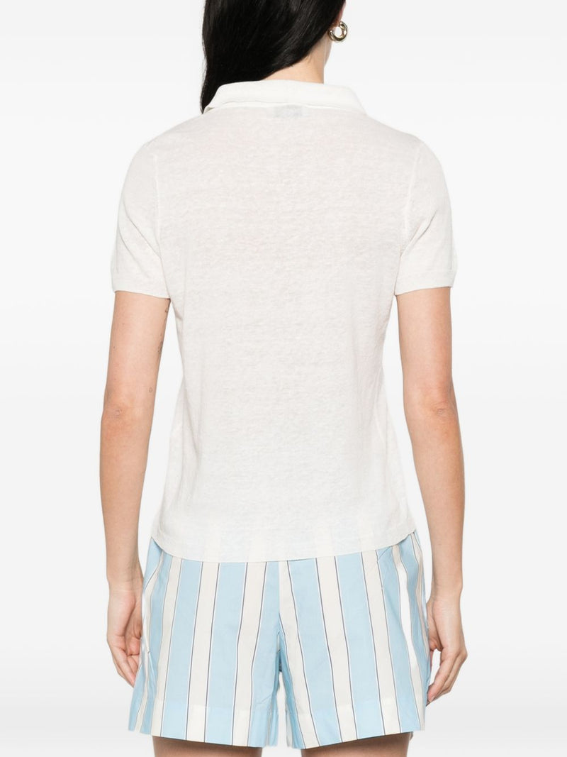 Base Base Linen and cotton blend polo shirt