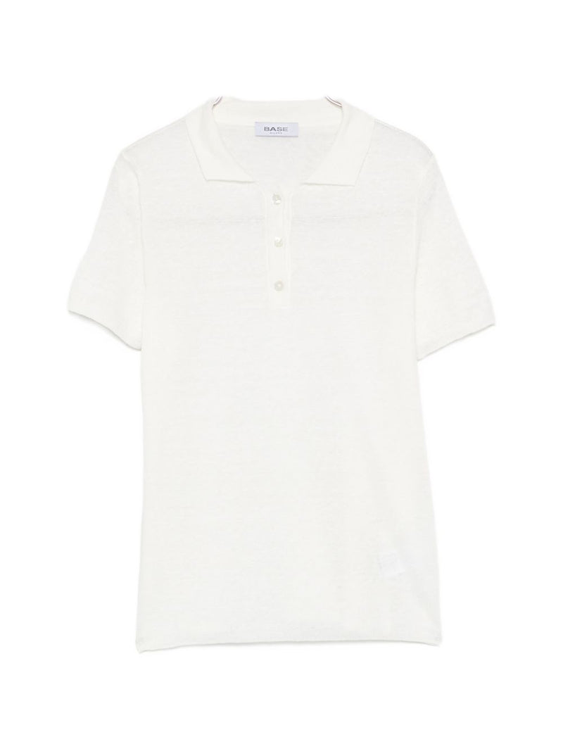 Base Base Linen and cotton blend polo shirt
