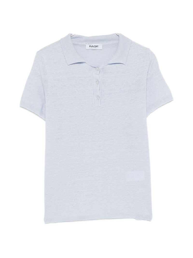 Base Base Linen and cotton blend polo shirt