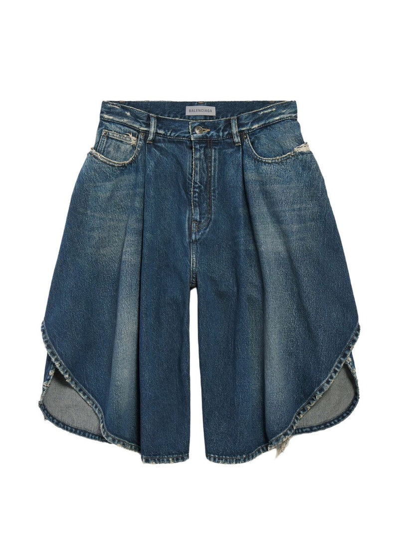 Balenciaga Denim cotton bermuda shorts | Urbalenti™ NYC