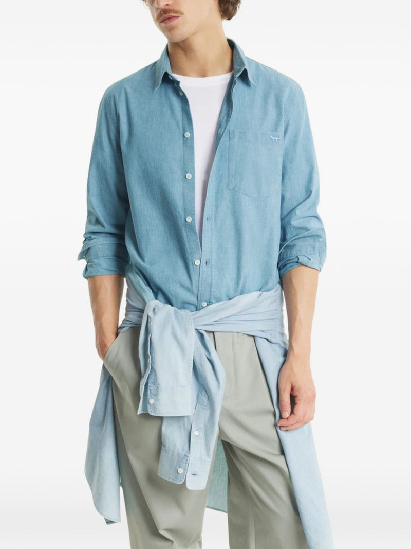 Maison Kitsuné Maison Kitsuné Maison KitsunÃ© Profile Fox cotton shirt