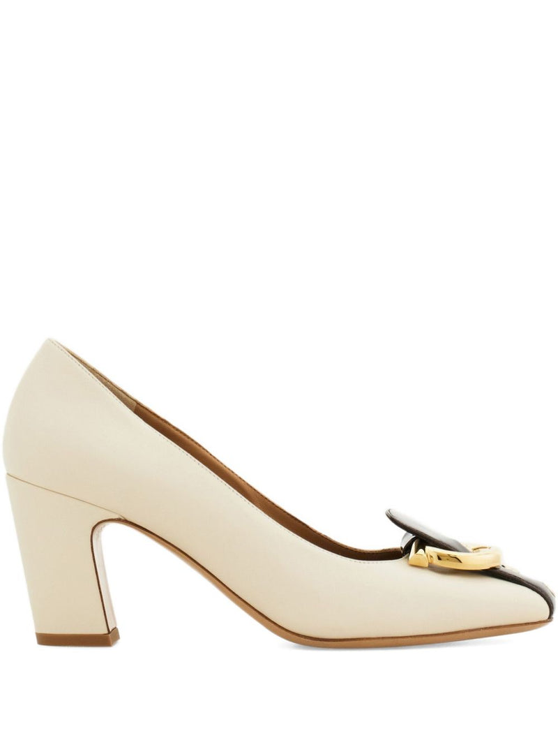Ferragamo Gancini block heel pump | Urbalenti™ NYC