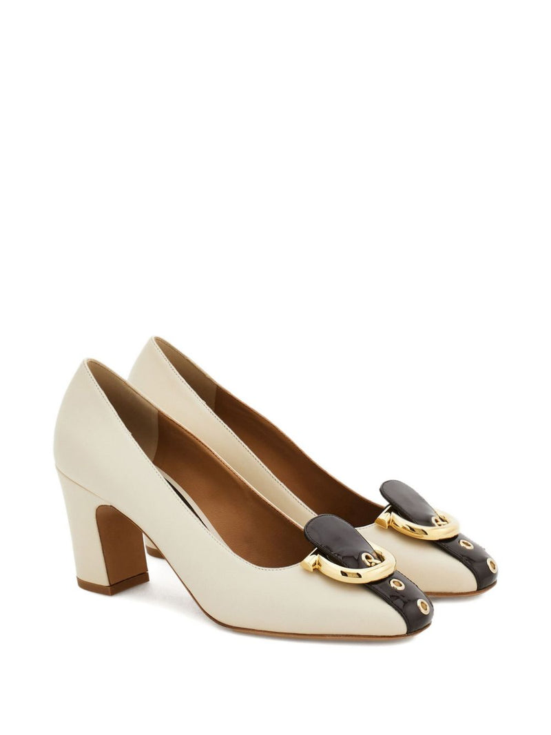 Ferragamo Gancini block heel pump | Urbalenti™ NYC