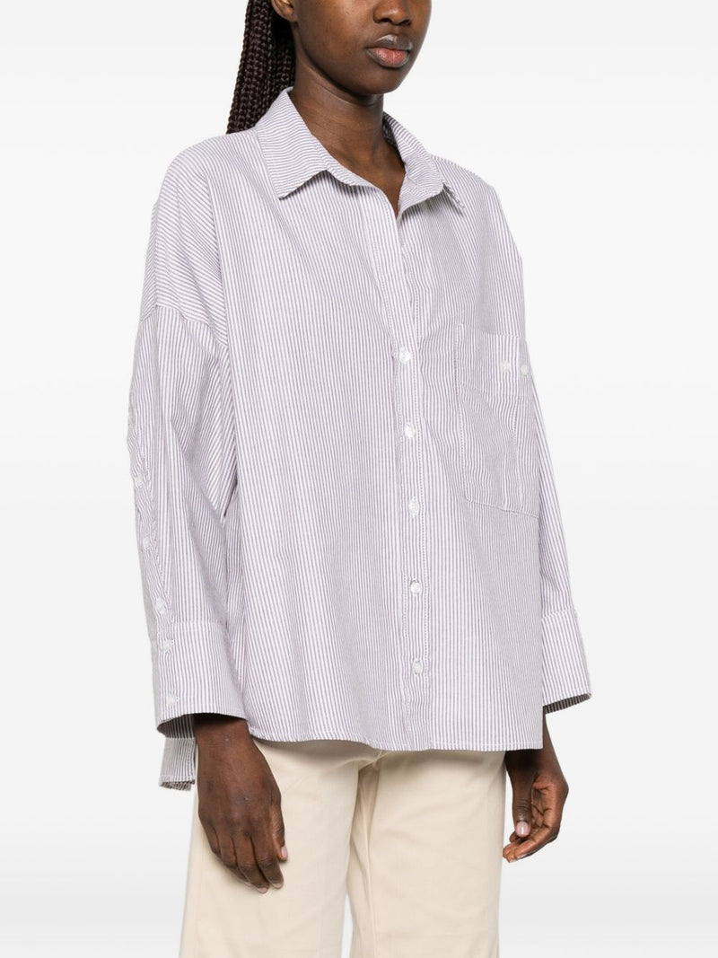 White Sand White Sand Striped cotton shirt