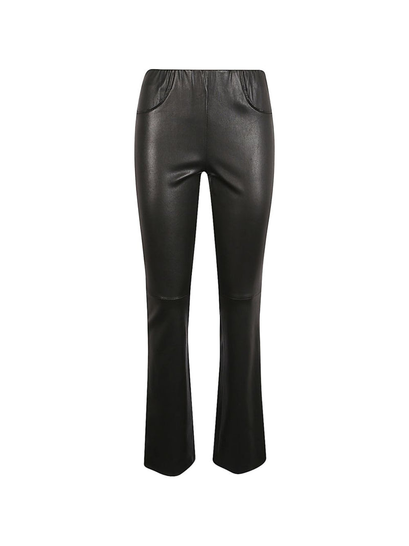 Via Masini 80 Via Masini 80 Leather flared leg trousers