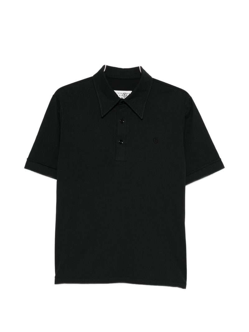 MM6 Maison Margiela Logo cotton polo shirt | Urbalenti™ NYC