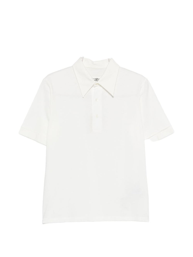 MM6 Maison Margiela Logo cotton polo shirt | Urbalenti™ NYC