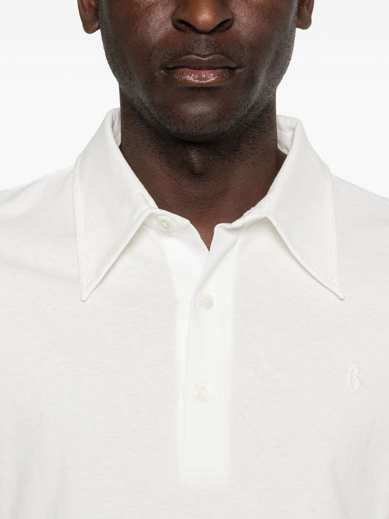 MM6 Maison Margiela Logo cotton polo shirt | Urbalenti™ NYC
