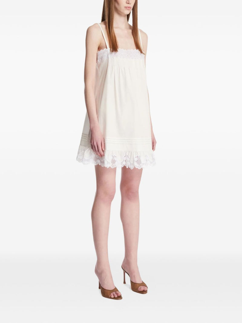 Saint Laurent Saint Laurent Embroidered cotton mini dress