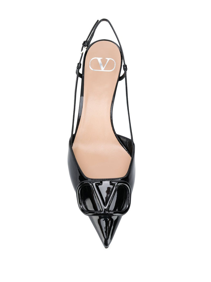 Valentino Garavani VLogo Signature leather slingback pumps Variant 2 | Urbalenti™ NYC