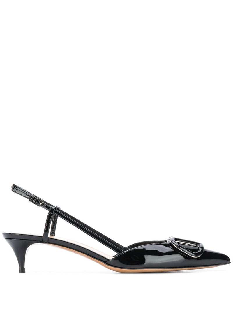 Valentino Garavani VLogo Signature leather slingback pumps Variant 2 | Urbalenti™ NYC