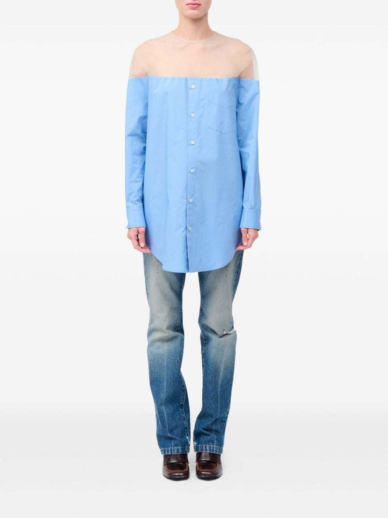 MM6 Maison Margiela Button Front Cotton Top | Urbalenti™ NYC
