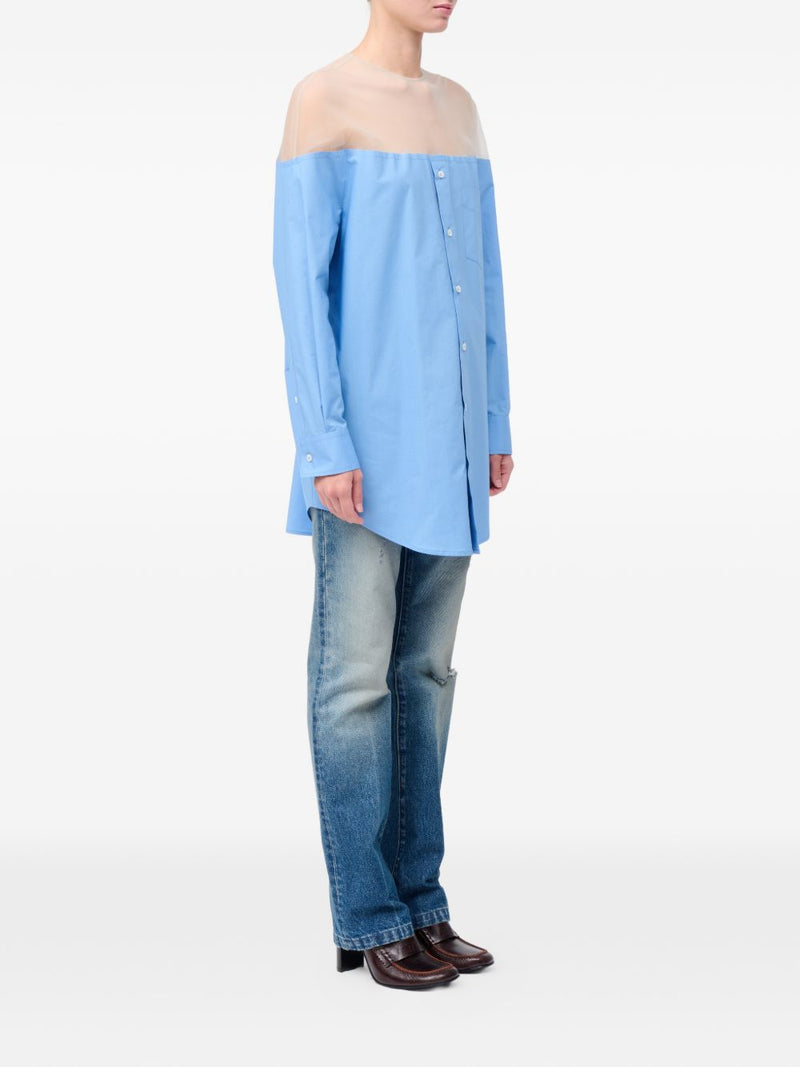 MM6 Maison Margiela Button Front Cotton Top | Urbalenti™ NYC