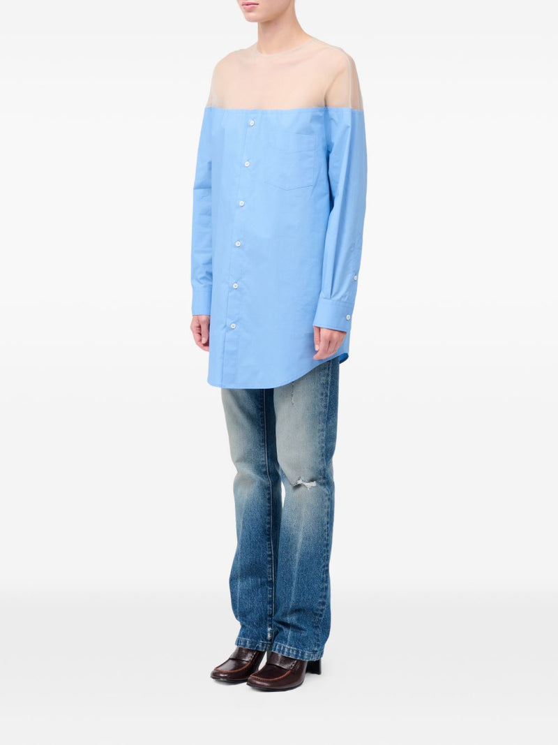 MM6 Maison Margiela Button Front Cotton Top | Urbalenti™ NYC