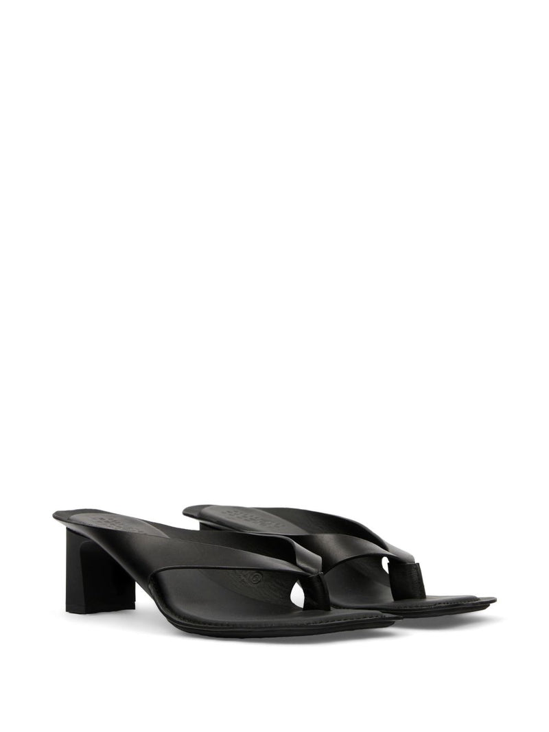 MM6 Maison Margiela T-Strap Block Heel Sandals | Urb... | Urbalenti™ NYC