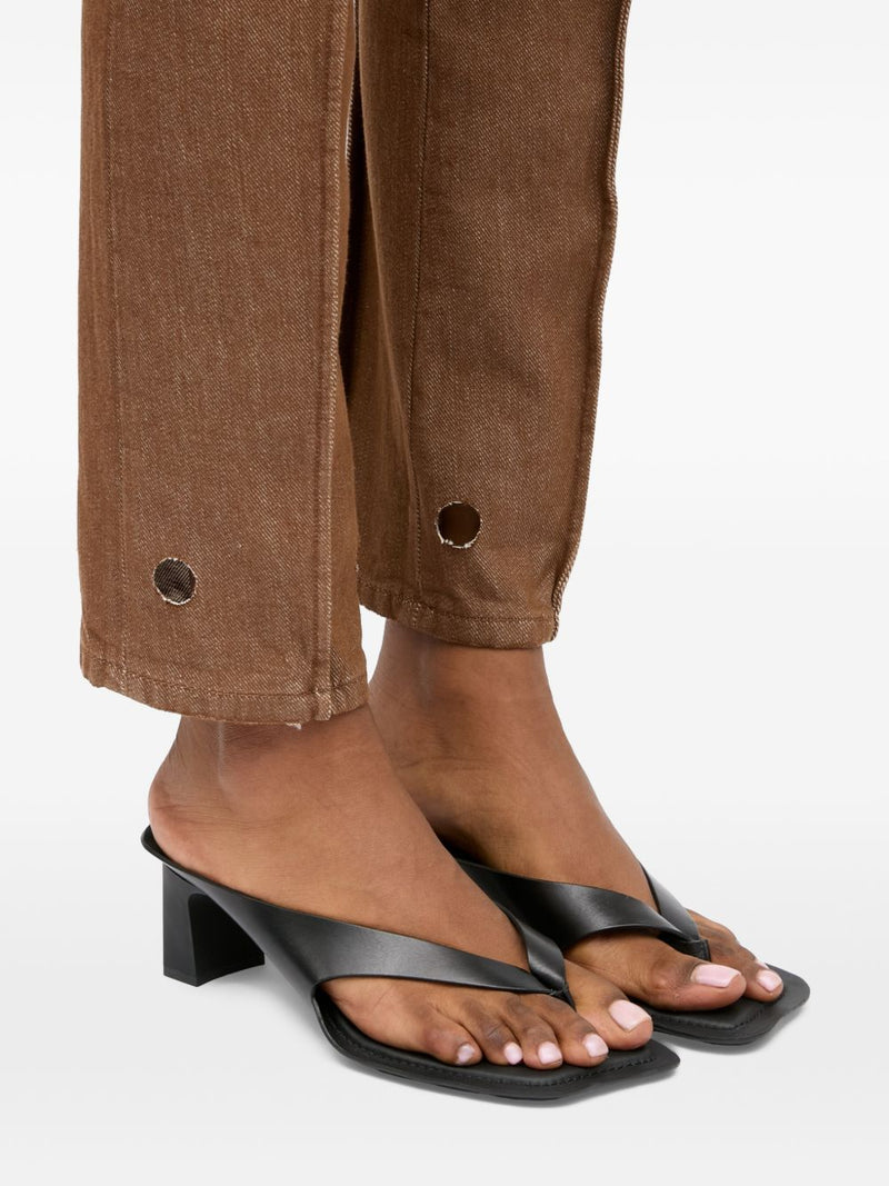 MM6 Maison Margiela T-Strap Block Heel Sandals | Urb... | Urbalenti™ NYC