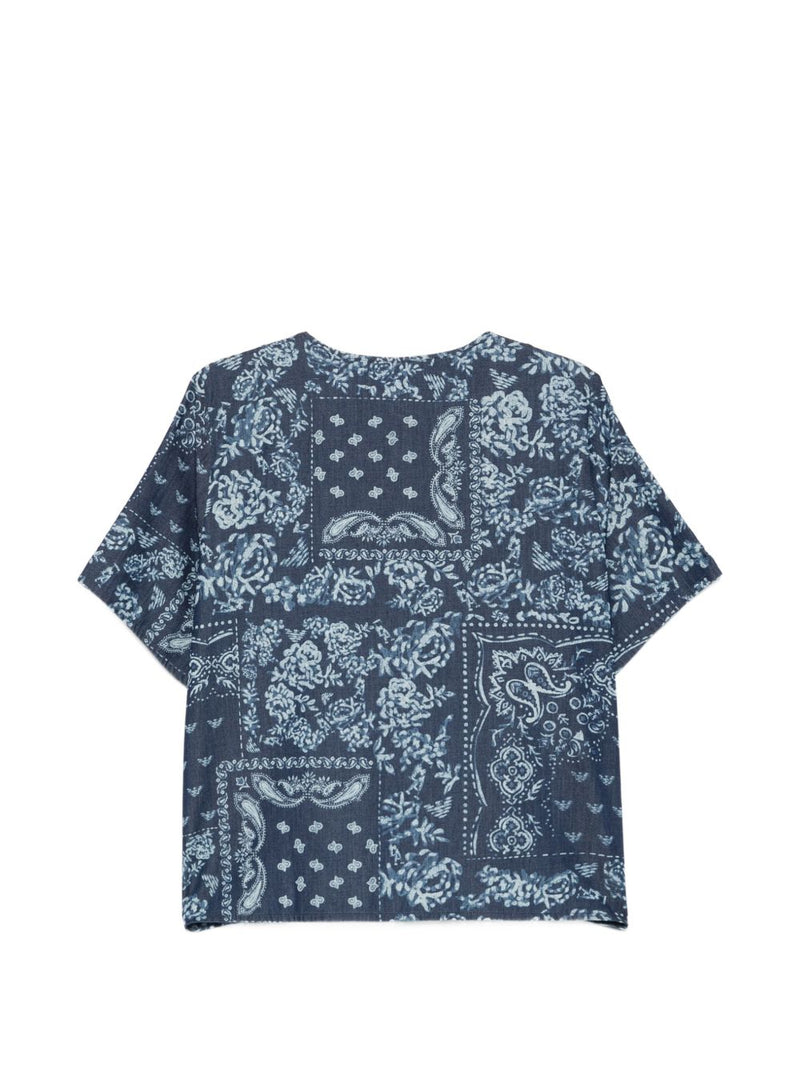Emporio Armani Floral Print Cotton Top | Urbalenti™ NYC