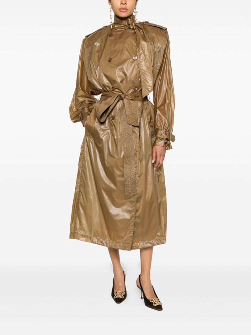 Saint Laurent LavalliÃ¨re Double-Breasted Belted Trench Coat | Urbalenti™ NYC
