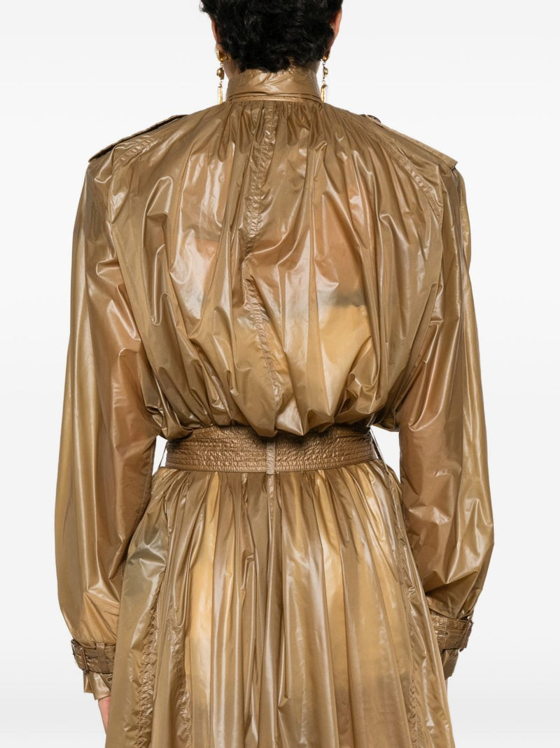 Saint Laurent LavalliÃ¨re Double-Breasted Belted Trench Coat | Urbalenti™ NYC