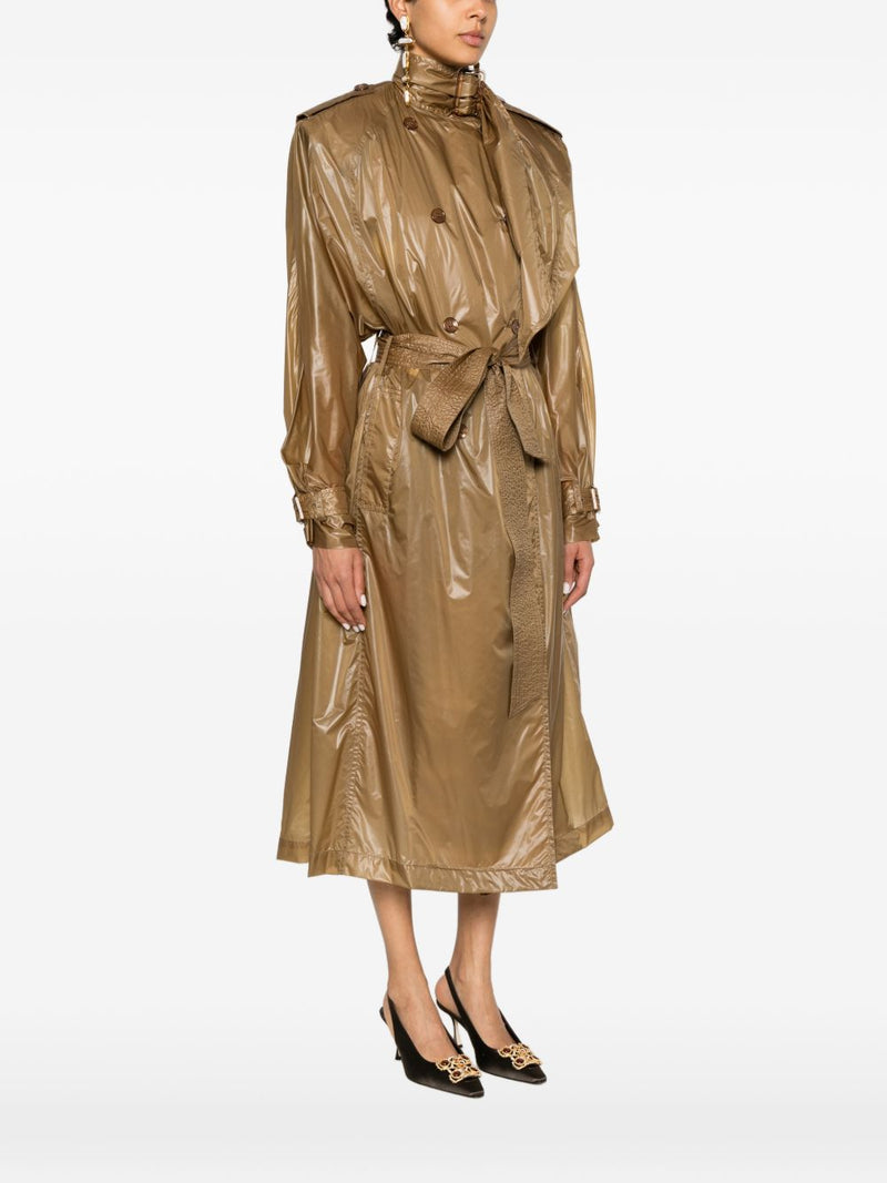 Saint Laurent LavalliÃ¨re Double-Breasted Belted Trench Coat | Urbalenti™ NYC
