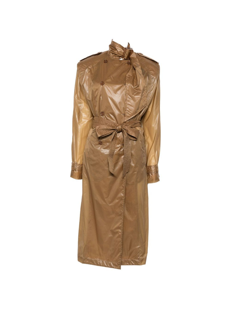 Saint Laurent LavalliÃ¨re Double-Breasted Belted Trench Coat | Urbalenti™ NYC