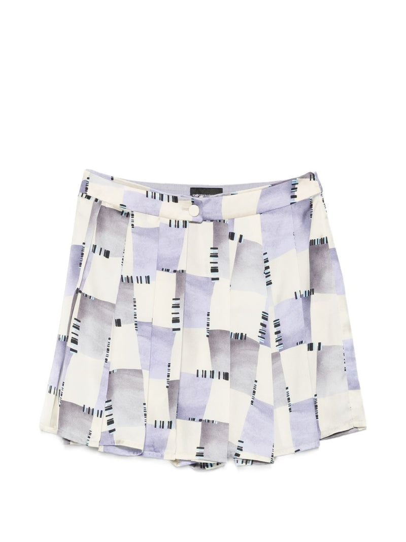 Emporio Armani Abstract Print Pleated Shorts | Urbalenti™ NYC