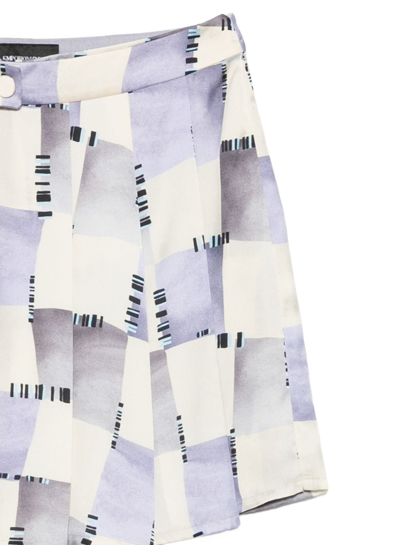 Emporio Armani Abstract Print Pleated Shorts | Urbalenti™ NYC