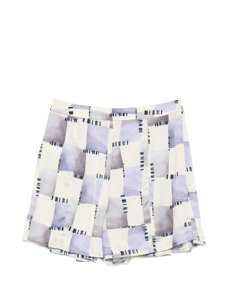 Emporio Armani Abstract Print Pleated Shorts | Urbalenti™ NYC