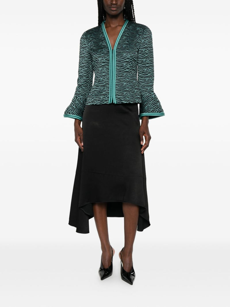 Emporio Armani Wave Pattern Zip-Front Jacket | Urbalenti™ NYC